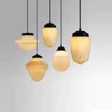 Art Deco Milk Glass Pendant Light