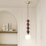 Wood Pendant Lighting Glass Ball Lamp