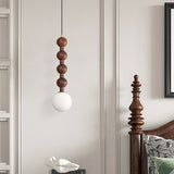 Wood Pendant Lighting Glass Ball Lamp