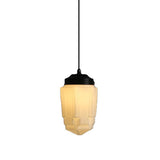 Art Deco Milk Glass Pendant Light
