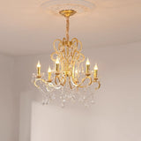 French-Inspired Opulence: Gold & Crystal Chandelier