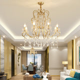 French-Inspired Opulence: Gold & Crystal Chandelier
