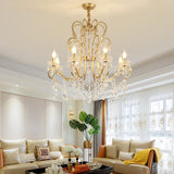 French-Inspired Opulence: Gold & Crystal Chandelier
