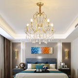 French-Inspired Opulence: Gold & Crystal Chandelier