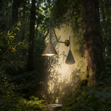 Modern Nordic Outdoor Gooseneck Wall Sconce – IP65 Waterproof Exterior Sconce with Conical Shade