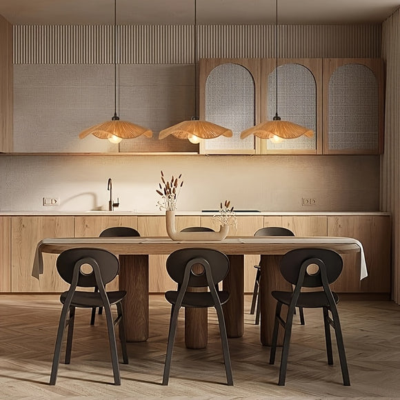 Bohemian Style Woven Pendant Lamp with Organic Shape