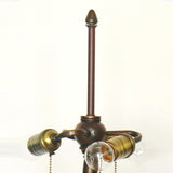 20-Inch Tiffany Style Peach Table Lamp Solid Copper Tree Trunk Base