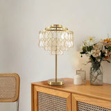 Modern Luxury Capiz Shell Table Lamp with Brass Finish Frame