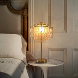 Modern Luxury Capiz Shell Table Lamp with Brass Finish Frame