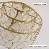 Modern Luxury Capiz Shell Table Lamp with Brass Finish Frame