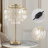 Modern Luxury Capiz Shell Table Lamp with Brass Finish Frame