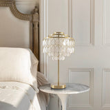 Modern Luxury Capiz Shell Table Lamp with Brass Finish Frame