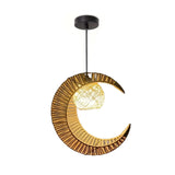 Artistic Crescent Moon & Orb Ceiling Light Fixture