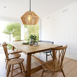 Rattan Hanging Lamp Hand-Woven Natural Rope Hanging Lamp - Rustic & Organic
