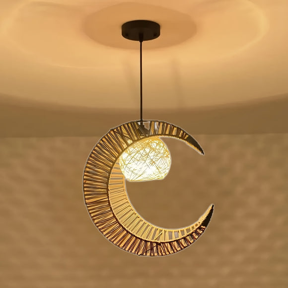 Artistic Crescent Moon & Orb Ceiling Light Fixture