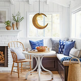 Artistic Crescent Moon & Orb Ceiling Light Fixture