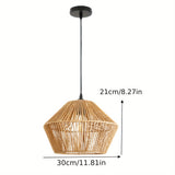 Rattan Hanging Lamp Hand-Woven Natural Rope Hanging Lamp - Rustic & Organic