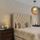 Artistic Crescent Moon & Orb Ceiling Light Fixture