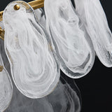 Modern Luxury Linear Capiz Shell Chandelier with Brass Finish - Tiered Teardrop Pendant Light for Dining Room and Kitchen Island