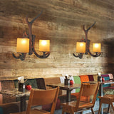 Rustic Antler Wall Sconce Lighting Fixture 2-lights