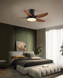 46" Modern Ceiling Fan with Remote Control, 5 ABS Blades, 3 Colors Light, 6 Wind Speed Noiseless Reversible DC Motor, Low Profile Flush Mount Ceiling Fan