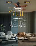 46" Modern Ceiling Fan with Remote Control, 5 ABS Blades, 3 Colors Light, 6 Wind Speed Noiseless Reversible DC Motor, Low Profile Flush Mount Ceiling Fan