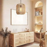 Hand-Woven Forcoso Natural Fiber Suspension Light - Rustic & Minimalist