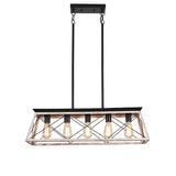 5-Light Square/Rectangle Pendant  Farmhouse Rustic Vintage Chandeliers Pendant Ceiling Light Fixture