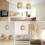 Hand-Woven Forcoso Natural Fiber Suspension Light - Rustic & Minimalist