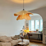 Double-Layer Wavy Rattan Pendant Light - Bohemian & Coastal Hand-Woven Seagrass Tiered Ceiling Light Fixture