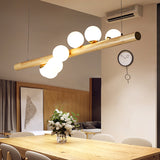 5/7-Lights Linear Light Fixtures Glass Globe Kitchen Island Lights Fixture Light Pendants