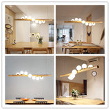 5/7-Lights Linear Light Fixtures Glass Globe Kitchen Island Lights Fixture Light Pendants