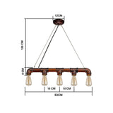 5 Lights E-dison Antique Lamp Rustic Steampunk Metal Waterpipe Retro Ceiling Pendant Chandelier