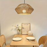 Hand-Woven Jute & Bamboo Pendant Light Fixture - Rustic & Modern