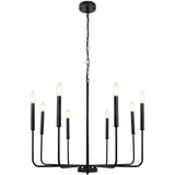 8-Light 26" Farmhouse Candle Chandelier Rustic Industrial Pendant Ceiling Light fixture Vintage Hanging Lamp