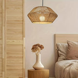 Hand-Woven Jute & Bamboo Pendant Light Fixture - Rustic & Modern