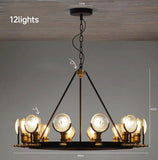 6/9/12 Industrial Lights Glass Lampshade Vintage Edison Chandelier Iron