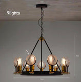 6/9/12 Industrial Lights Glass Lampshade Vintage Edison Chandelier Iron
