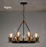 6/9/12 Industrial Lights Glass Lampshade Vintage Edison Chandelier Iron