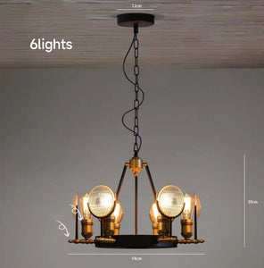 6/9/12 Industrial Lights Glass Lampshade Vintage Edison Chandelier Iron