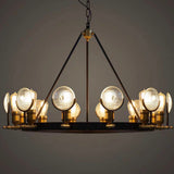 6/9/12 Industrial Lights Glass Lampshade Vintage Edison Chandelier Iron