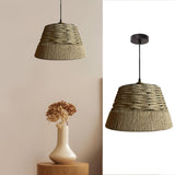 Hand-Woven Hemp Rope Bell Tapered Rope Pendant Light - Rustic Farmhouse Chandelier