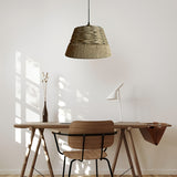 Hand-Woven Hemp Rope Bell Tapered Rope Pendant Light - Rustic Farmhouse Chandelier