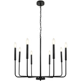 8 Lights Industrial Candle Chandelier Mid Century Contemporary Pendant Lighting