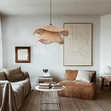 Double-Layer Wavy Rattan Pendant Light - Bohemian & Coastal Hand-Woven Seagrass Tiered Ceiling Light Fixture