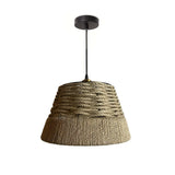 Hand-Woven Hemp Rope Bell Tapered Rope Pendant Light - Rustic Farmhouse Chandelier