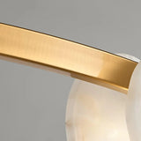 Alabaster 8-12 Head Brass &amp; White Chandelier