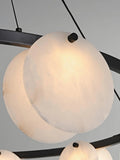 Alabaster 8-12 Head Brass &amp; White Chandelier