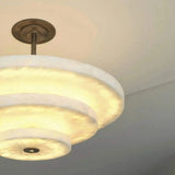 Alabaster Bronze &amp; White LED Chandelier – Elegant 33‑Inch