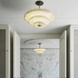 Alabaster Bronze &amp; White LED Chandelier – Elegant 33‑Inch